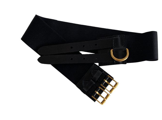 Gucci Belts Black Leather Elastane  ref.304674