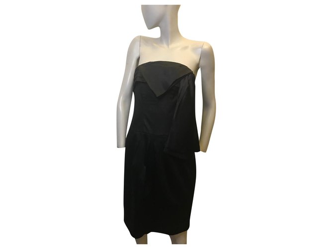Ted Baker strapless dress Black Silk Acetate  ref.304676