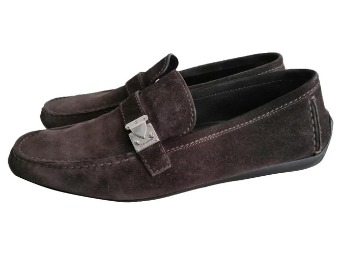 Louis Vuitton Loafers Slip ons Brown Suede ref.304695 - Joli Closet