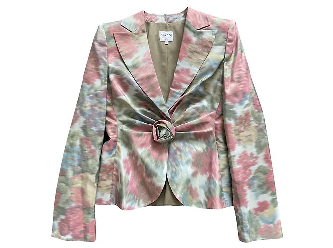 Jaqueta Armani Collezioni Estampada Ajustada com Ombros Multicor