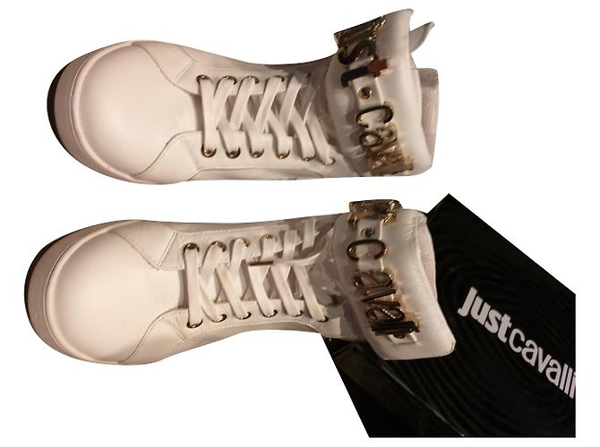 Baskets Just Cavalli en cuir blanc 38