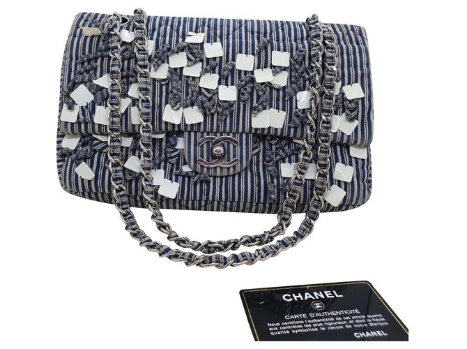 Timeless Chanel Blu navy Panno  ref.304901