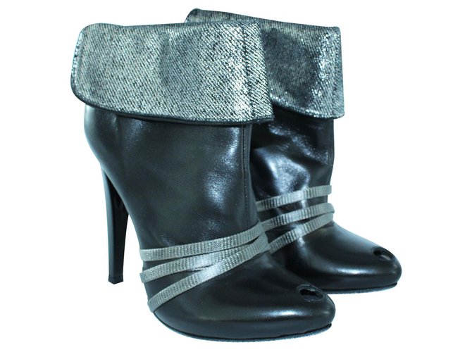 Diesel Rockpool Black Heel Boots Leather  ref.304905