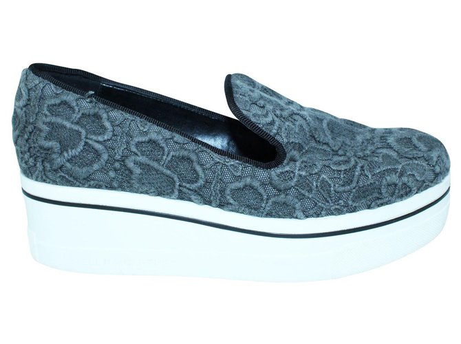 Stella Mc Cartney Grey High Slip On Sneakers Rubber  ref.304918