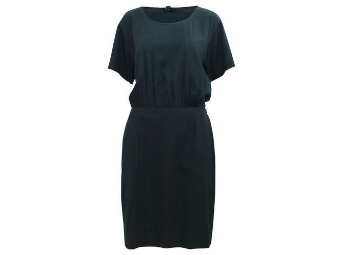 Dkny Black short sleeve dress Silk  ref.304937