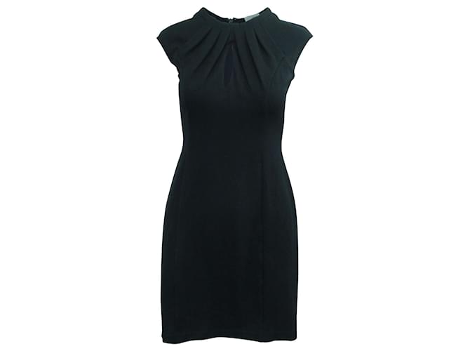 Calvin Klein Klassisches schwarzes Kleid mit Falten um den Ausschnitt Strahl Zellulosefaser  ref.304952