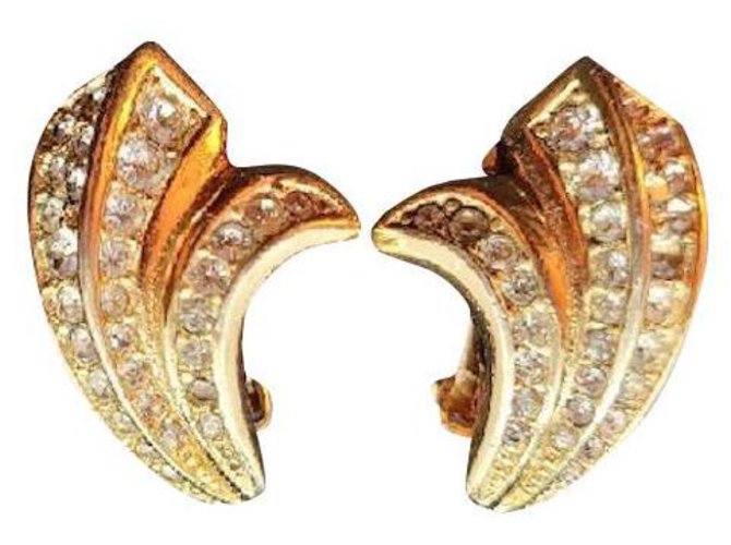 Christian Dior Earrings Golden Metal  ref.305011