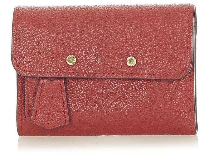 Louis Vuitton Red Monogram Empreinte Pont-Neuf Wallet Leather  ref.305049
