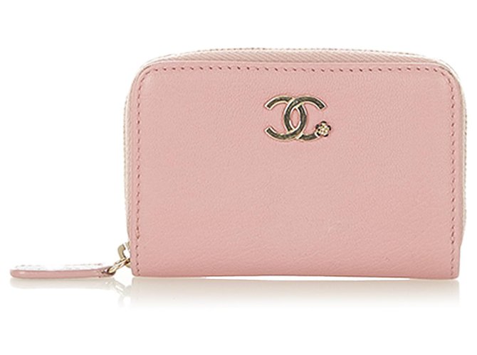 Chanel Pink CC Clover Leather Coin Pouch Pony-style calfskin ref.305071 -  Joli Closet