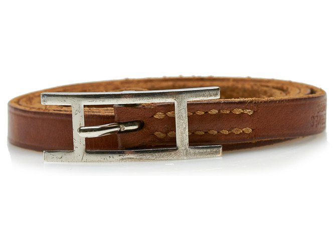 Hermès Hermes Brown Hapi 3 Leather bracelet Pony-style calfskin  ref.305099