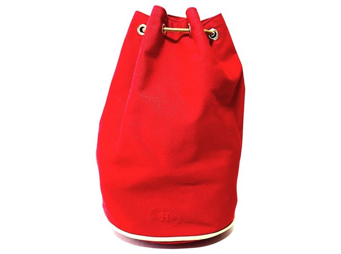 Hermès Backpack Red Cloth  ref.305255