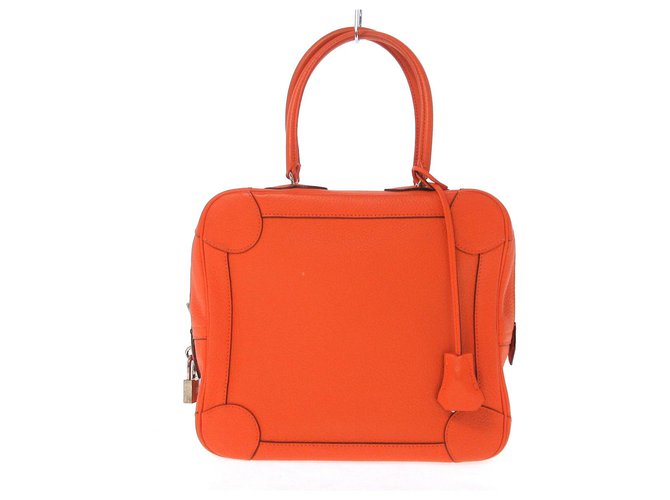 Hermès Omnibus Laranja Couro  ref.305361