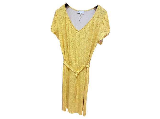 Vestido Agnès b. Amarillo de Viscosa y Elastano 38