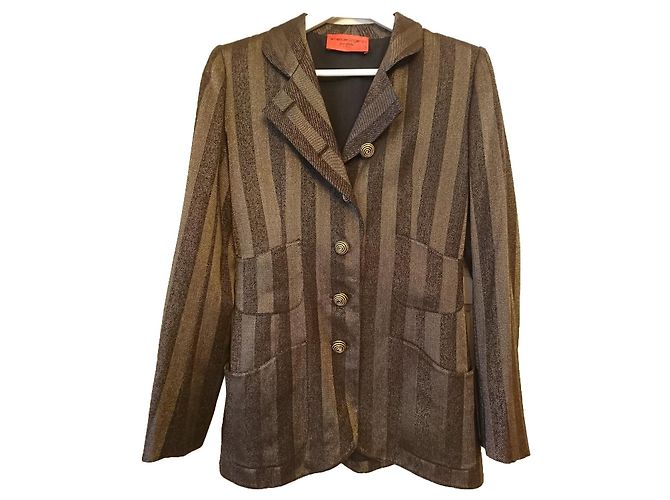 Emanuel Ungaro Parallele Paris Jacke Schwarz und Gold Viscose Golden