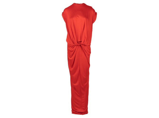 Givenchy Kleid mit verdrehtem Vorderteil Rot Viskose Zellulosefaser  ref.305476