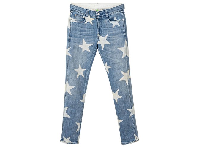 Stella Mc Cartney Jeans Bordados Mid-Rise Algodão  ref.305605