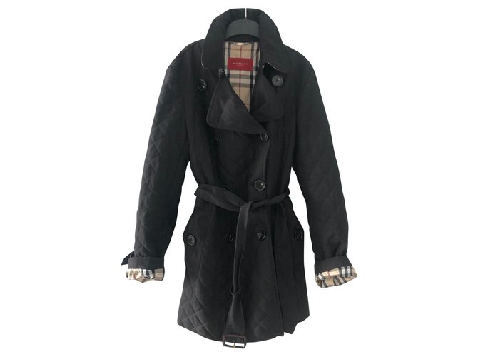 Burberry Trench coats Black Polyester  ref.305608
