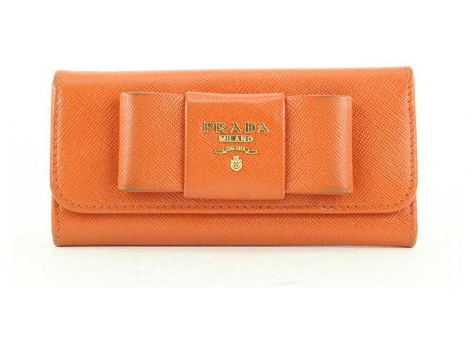 Prada Saffiano Fiocco Bow 6 Key Holder