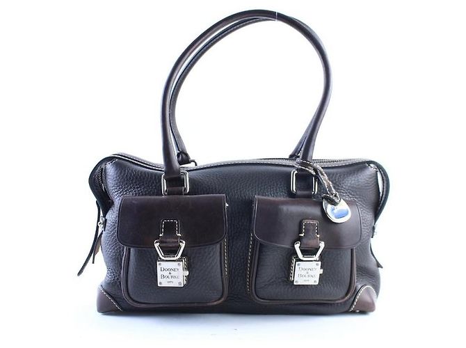Dooney & Bourke Bolsa de couro marrom escuro