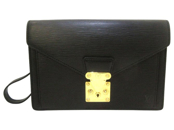 Louis Vuitton Pochette Sellier Black Leather  ref.305909