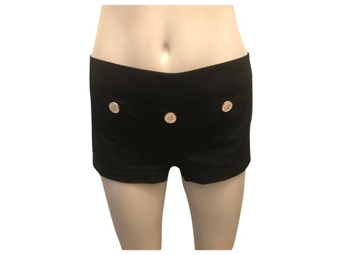 Blumarine Pantalones cortos negros Algodón  ref.306051
