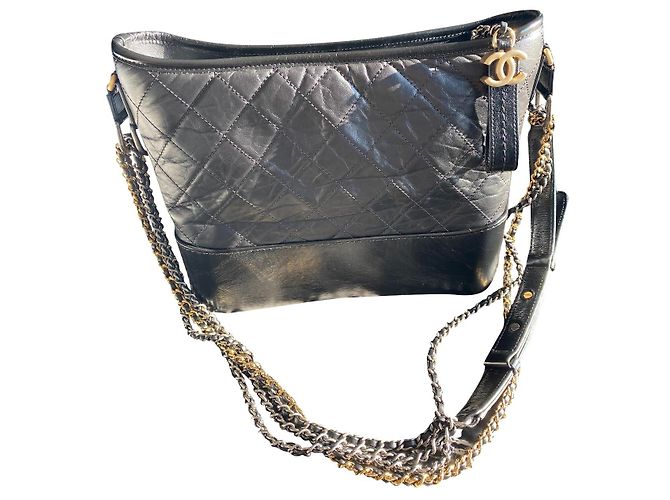 Bolso Chanel Gabrielle de piel negra Negro