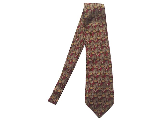 Christian Dior Silk Horse Head Print Tie Multiple colors