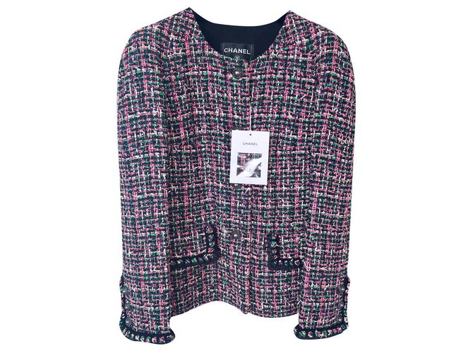 Chanel 9K $ nova jaqueta de tweed Multicor  ref.306079