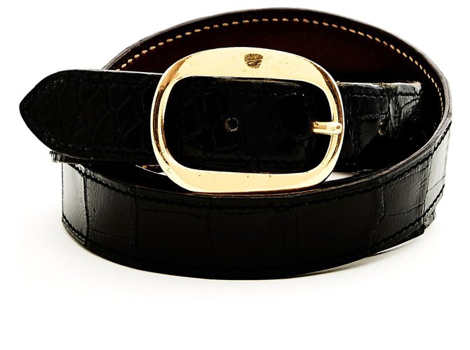 Hermès Hermes_belt_t80_Trim_Exotic_black Cuirs exotiques Noir  ref.306101