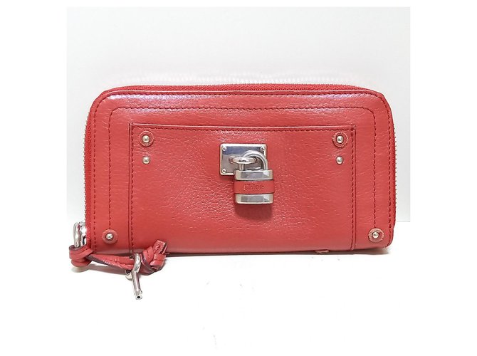 chloe red wallet