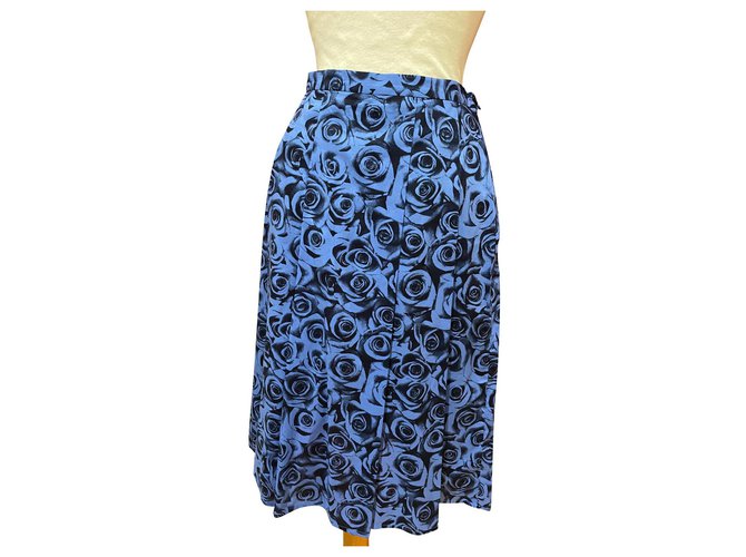Agnès b. Skirts Black Blue Cotton  ref.306134