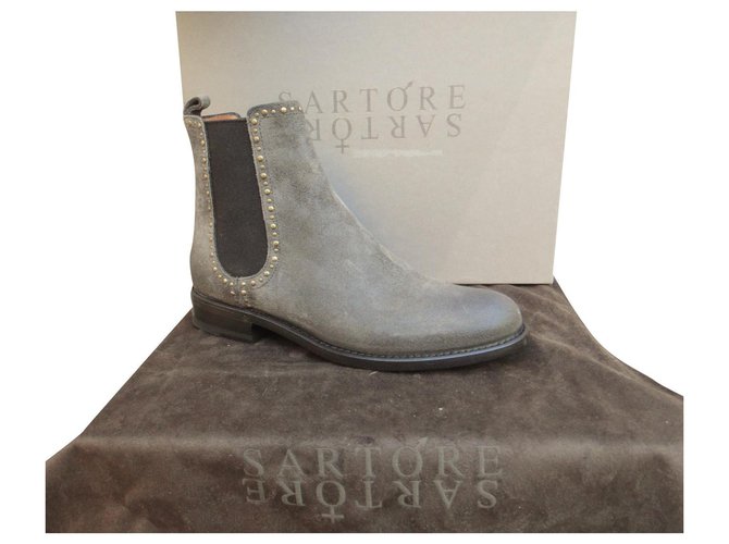 Sartore Sartoe p ankle boots 38 New condition Taupe Nubuck  ref.306159
