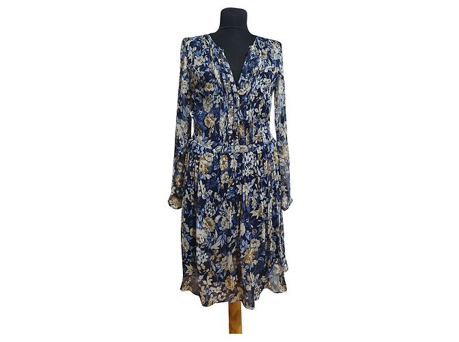 Vestido floral de seda Massimo Dutti Multicolor