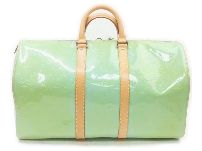 Louis Vuitton Green Monogram Vernis Mercer Keepall Duffle Bag
