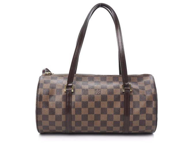Louis Vuitton Damier Ebene Papillon 30 Boston Cylinder Bag Leather  ref.306208 - Joli Closet