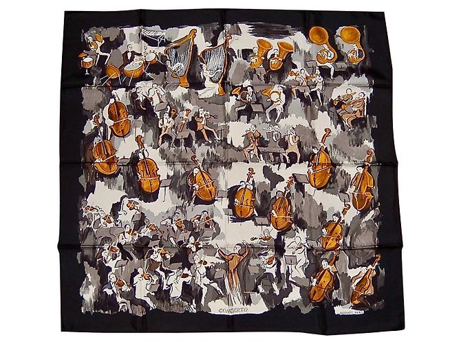 Hermès Konzert Schwarz Seide