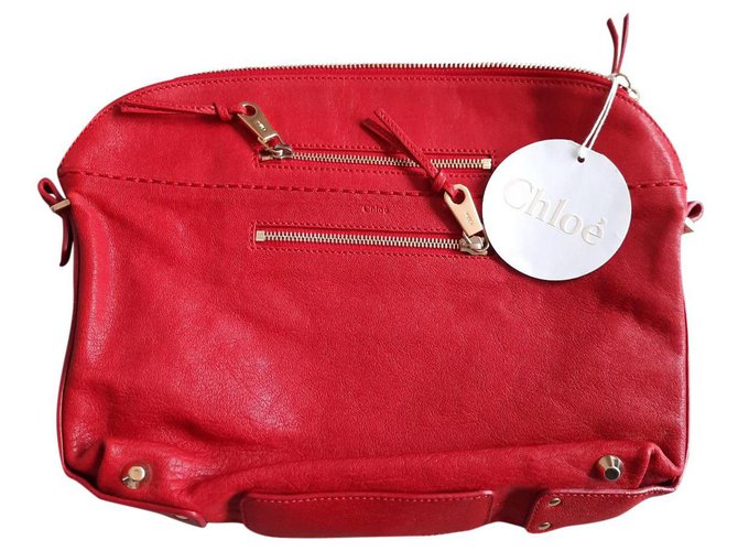 Chloé Clutch bags Red Leather  ref.306357