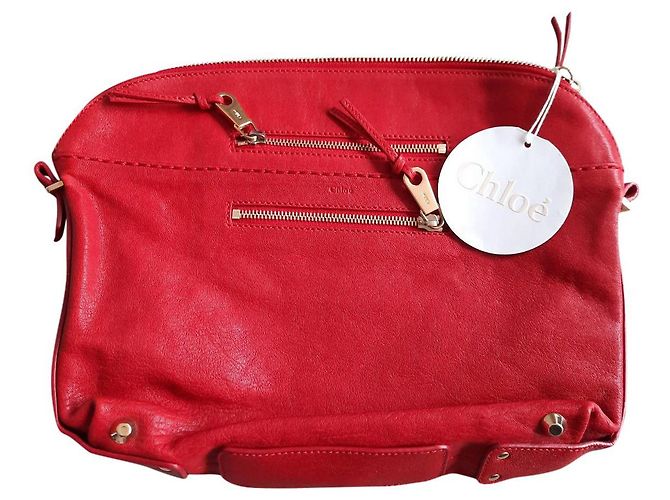 Pochette Chloé in pelle rossa Rosso