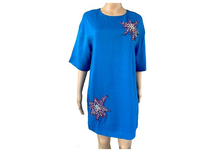 Philipp Plein Boom Boom Kleid Blau Viscose
