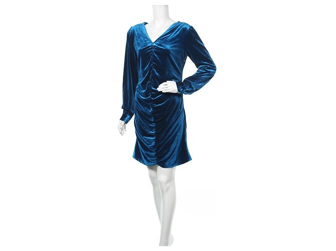Autre Marque Hosbjerg Samtkleid Blau Größe L