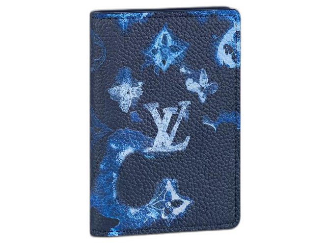 Louis Vuitton LV Pocket organizer tinta azul Couro  ref.306543