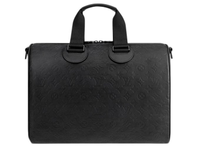 Louis Vuitton LV speedy 40 Black Leather  ref.306547