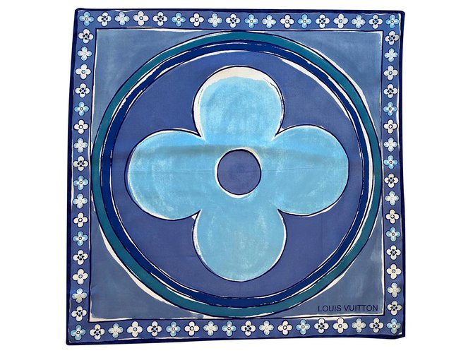 Louis Vuitton Sciarpe di seta Blu