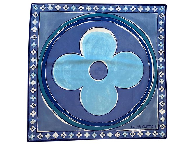 Louis Vuitton Silk scarves Blue  ref.306575