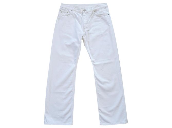 Louis Vuitton Pantalones Blanco Algodón