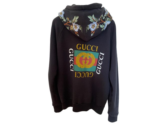 Sociale wetenschappen steeg Typisch Marmont Gucci hoodie Black Cotton ref.306653 - Joli Closet