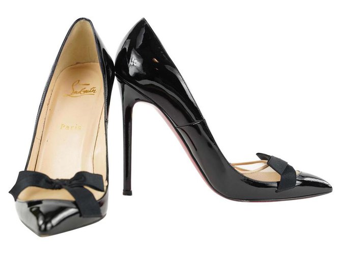 Christian Louboutin Size 38.5 Black Patent Love Me 120 So Kate Red Bottom Heels 1cl526 Leather  ref.306681