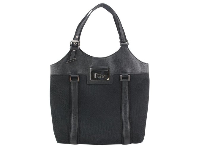 Dior Borsa tote Street Chic con monogramma nero Pelle  ref.306693