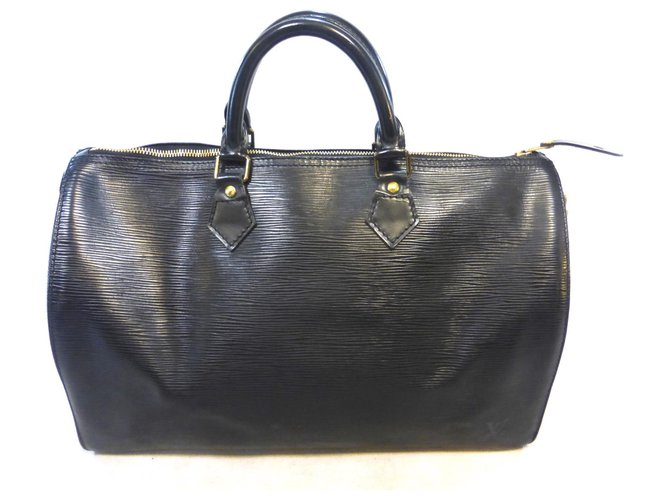 Louis Vuitton Speedy 35 Cuir épi noir Black Leather  ref.306836