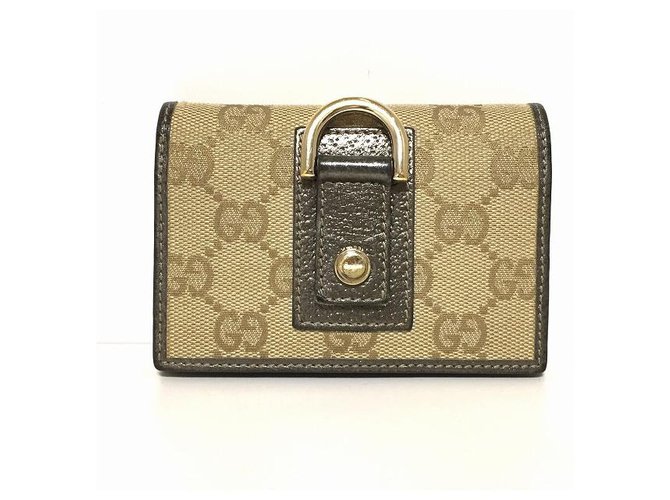 Carteira Gucci Bege Lona  ref.306943